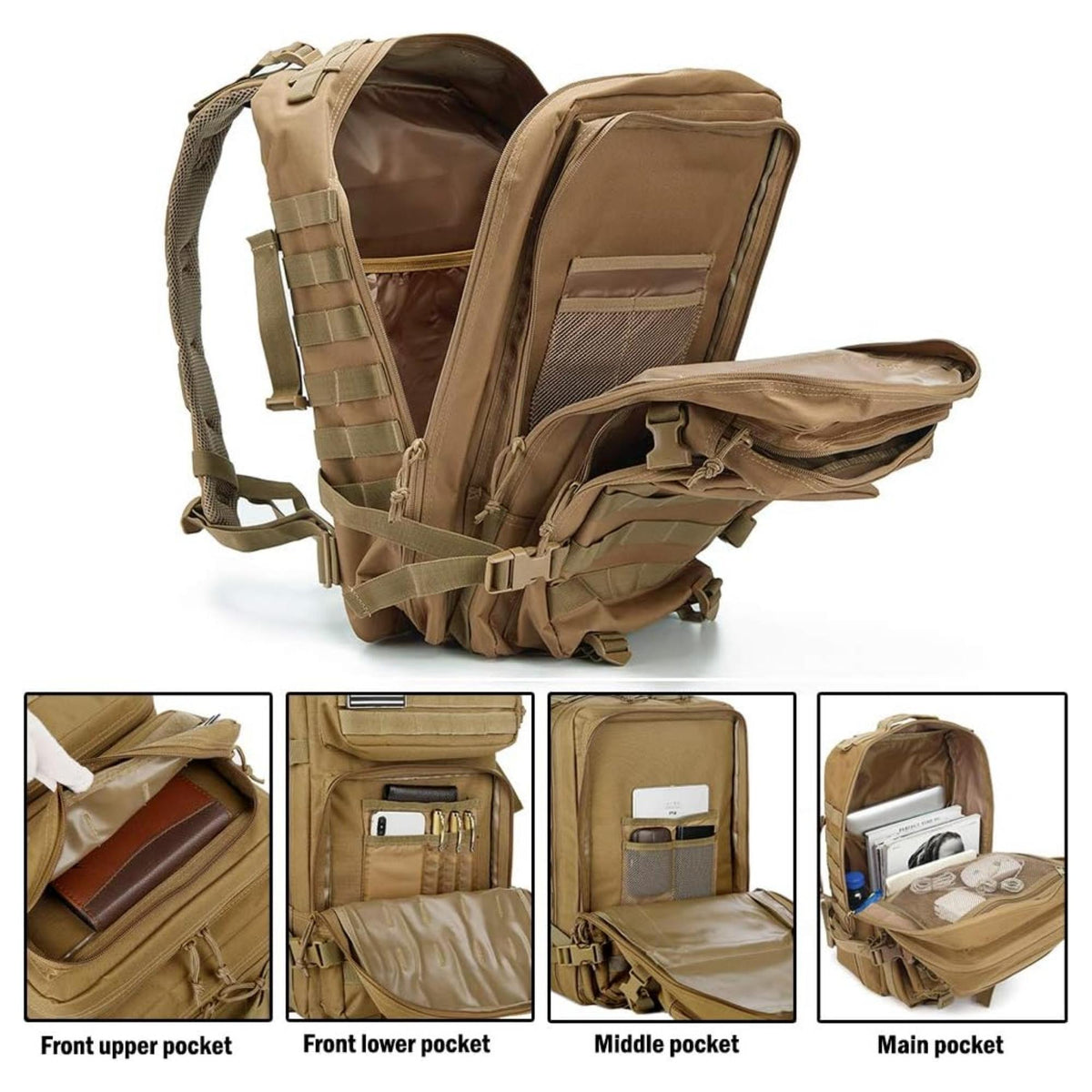 Tactical MOLLE Backpack – Military-Style Outdoor Backpack